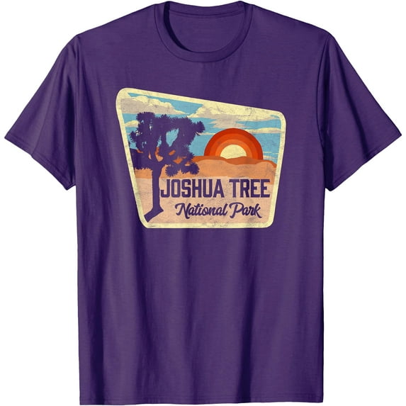Joshua Tree National Park Retro Sign Souvenir Graphic Unisex T-Shirt for Men Women Kids Toddler,Purple Color,Size YL
