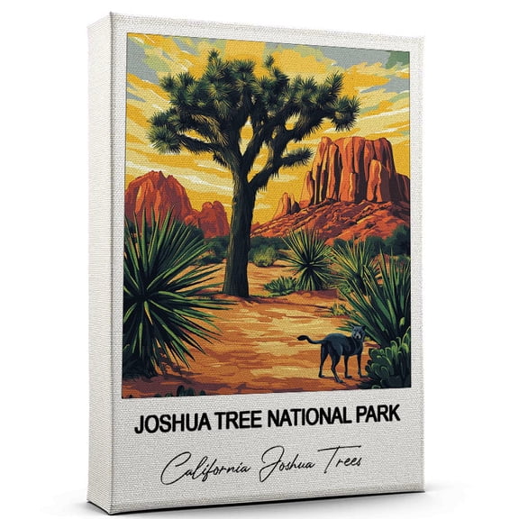 Joshua Tree National Park Travel Decorative Art Canvas California Joshua Trees Canvas Colorful Travel Wall Decor for Any Room Makes a Thoughtful Gift