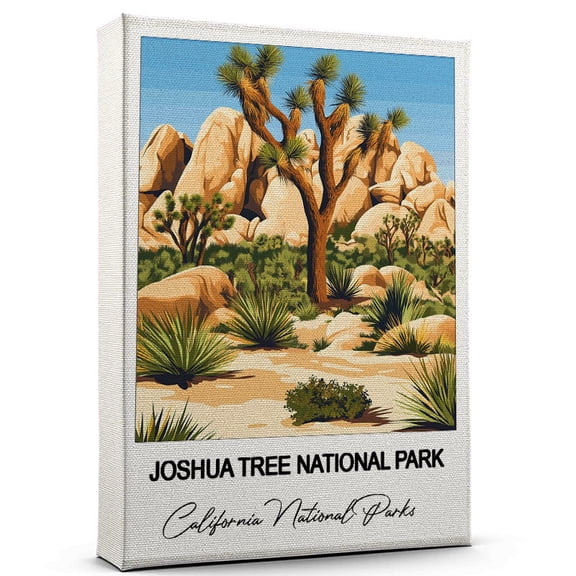 Joshua Tree National Park Travel Wall Decor Scenic Travel Canvas Print of California National Parks Canvas Beautiful Gift for Home, Office, or Living Space