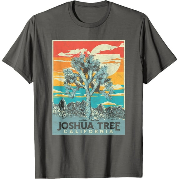 Joshua Tree National Park Vintage Artistic Graphic Design Unisex T-Shirt for Men Women Kids Toddler,Charcoal Color,Size 3T