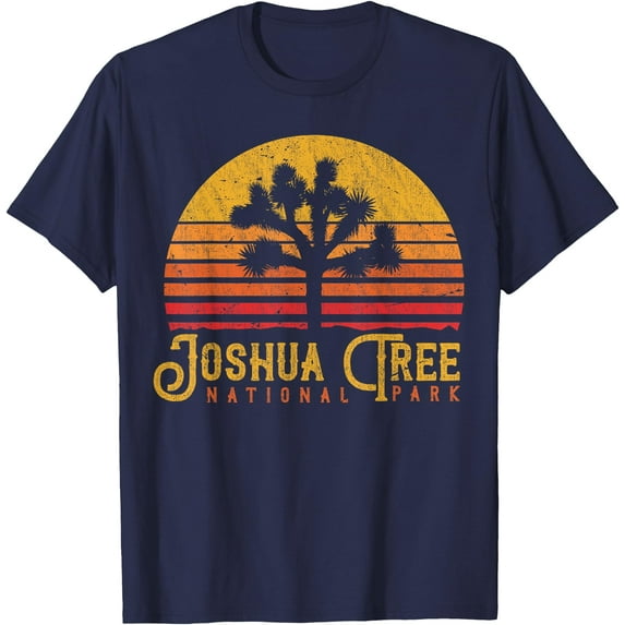 Joshua Tree National Park Vintage US Nationalpark Unisex T-Shirt for Men Women Kids Toddler,Navy Color,Size L