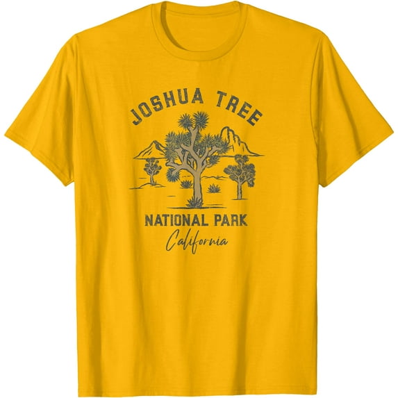 Joshua Tree National Park Vintage Unisex T-Shirt for Men Women Kids Toddler,Gold Color,Size 4XL