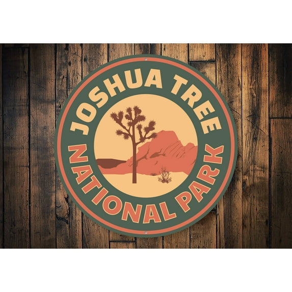Joshua Tree Novelty Sign, Metal Wall Decor - 12" Round