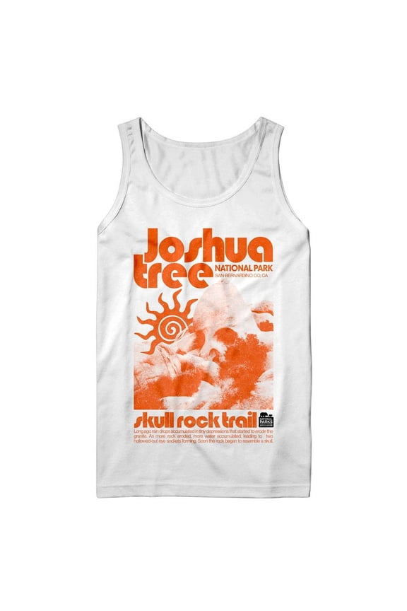 Joshua Tree Skull Rock Trail Men's Tank (White, AdultM)