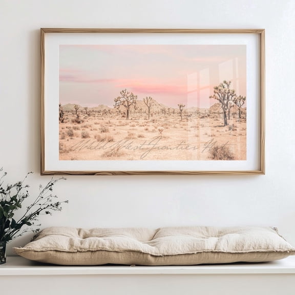 Joshua Tree Sunset Print, Pink Desert, Western Cowboy Art Home Decor #3094, Unframed Poster Size 24x36