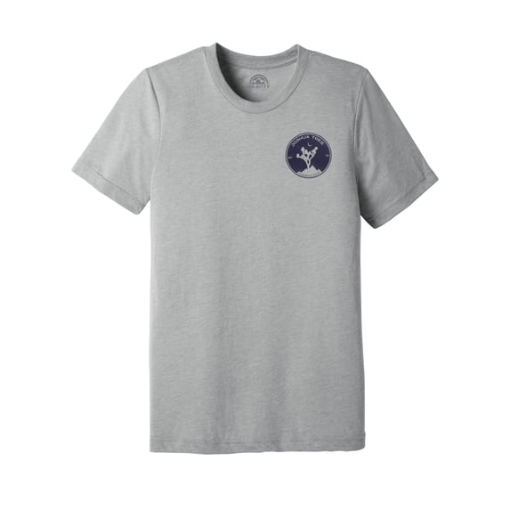 Joshua Tree Water-Based Unisex T-Shirt - Athletic Grey/Navy Logo - 2XL