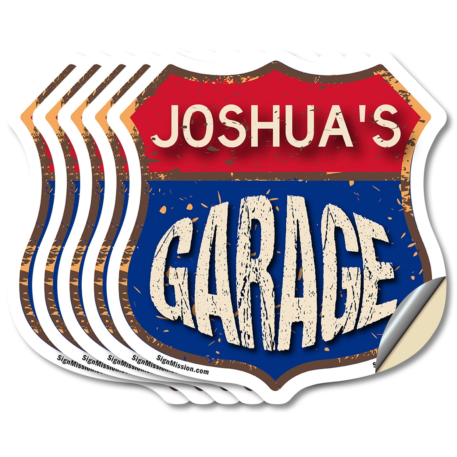 Joshua's Garage (5 Pack) 4 inch X 4 inch Shield Shaped Heavy Duty 3.2 ...