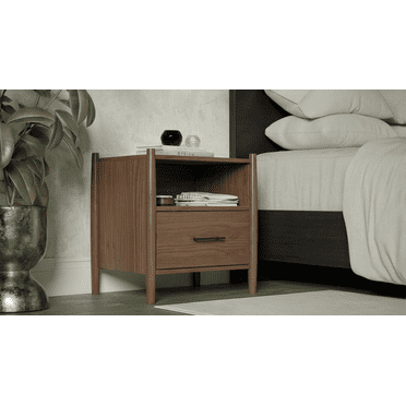 Josiah Solid Wodd 1 Drawer Nightstand Brown - for Adults and Teens