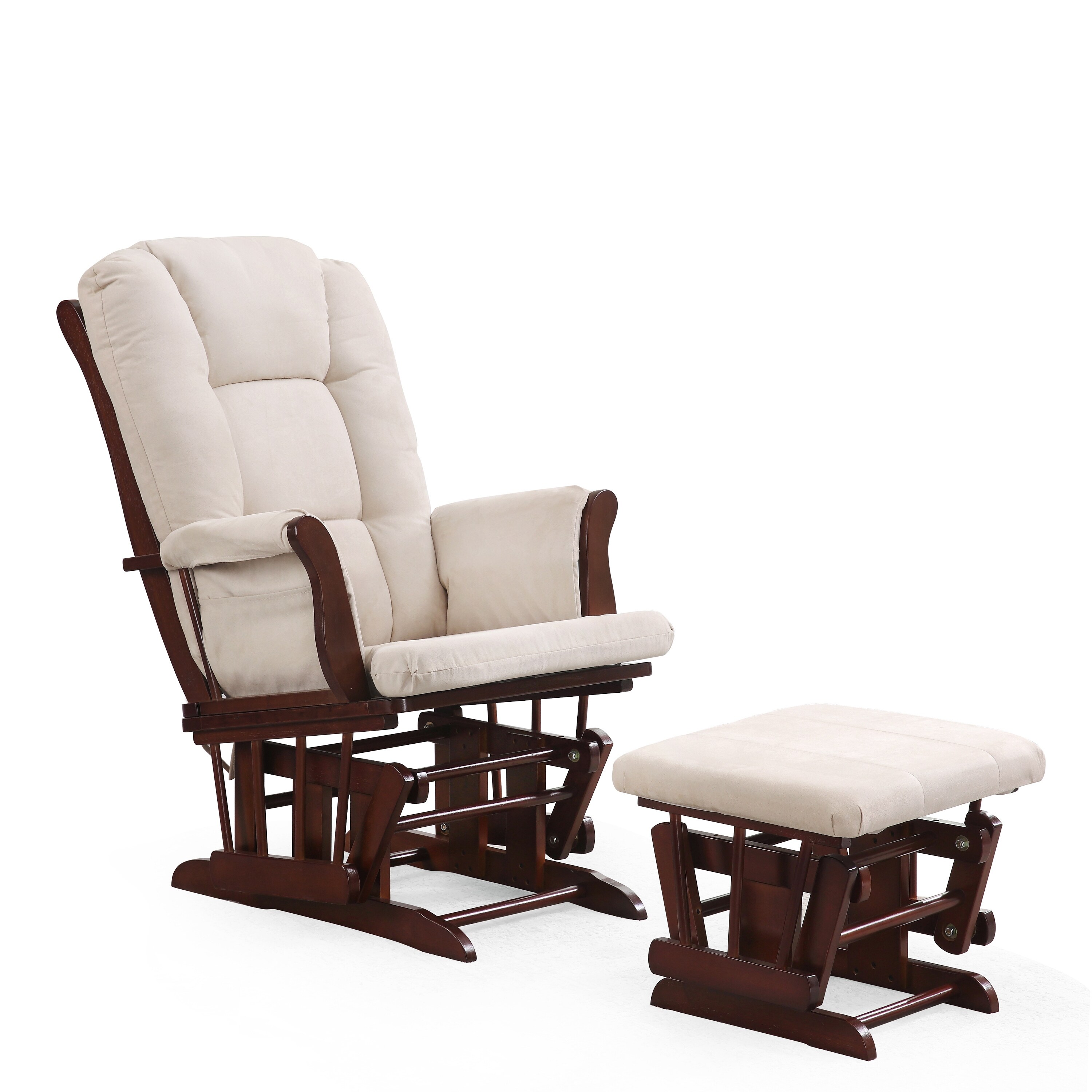 Josiah Glider with Ottoman Espresso/Beige