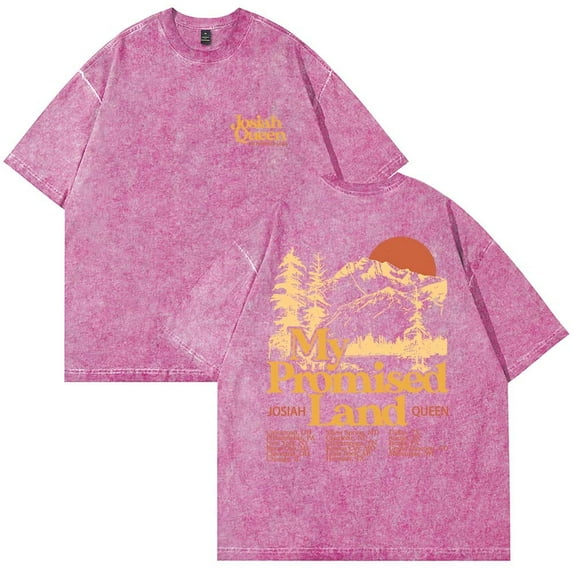 Josiah Queen 2025 My Promised Land Tour Unisex Vintage Wash Short Sleeve Crewneck T - Shirt