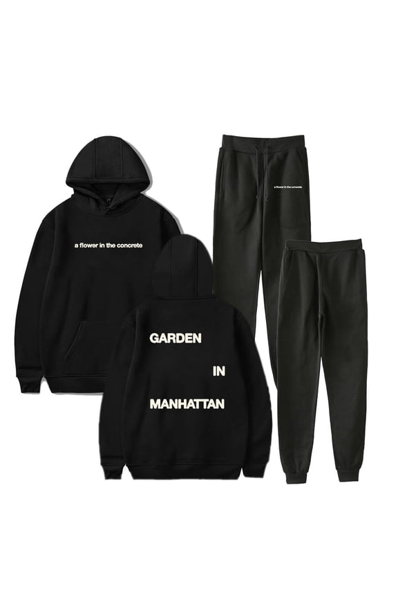 Josiah Queen Garden in Manhattan Ivory Men/Women Fall Suit Hoodies Sportswear Hooded Ankle Banded Pant Two Piece Set