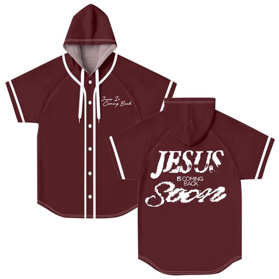 Josiah Queen Jesus Is Coming Back Soon Hooded Baseball Jersey Short Sleeve Shirt Women Men Crewneck Tee