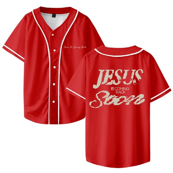 Josiah Queen Jesus Is Coming Back Soon Merch Baseball Jersey Shirt V-Neck Women Men Short Sleeve Streetwear Clothes