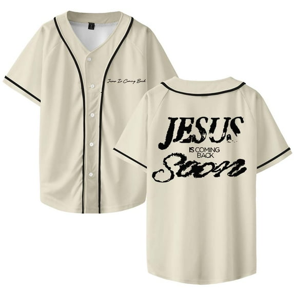 Josiah Queen Jesus Is Coming Back Soon Merch Baseball Jersey Shirt V-Neck Women Men Short Sleeve Streetwear Clothes