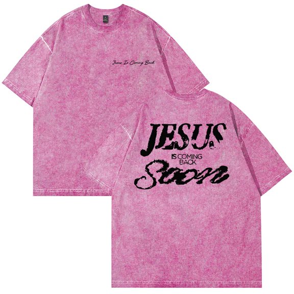 Josiah Queen Jesus Is Coming Back Soon Merch T-Shirt Cotton Wash Tee Women Men Short Sleeve Casual Crewneck Tee