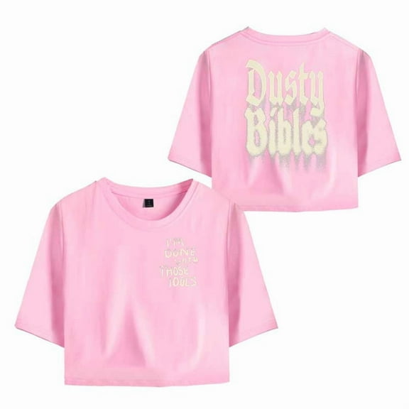 Josiah Queen Merch Dusty Bibles T-Shirt For Women&Girls Midriff Short Sleeve Summer Clothing Vest Tee