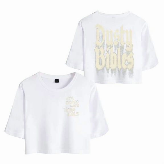 Josiah Queen Merch Dusty Bibles T-Shirt For Women&Girls Midriff Short Sleeve Summer Clothing Vest Tee