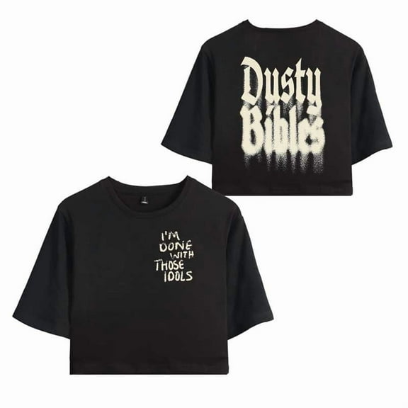 Josiah Queen Merch Dusty Bibles T-Shirt For Women&Girls Midriff Short Sleeve Summer Clothing Vest Tee