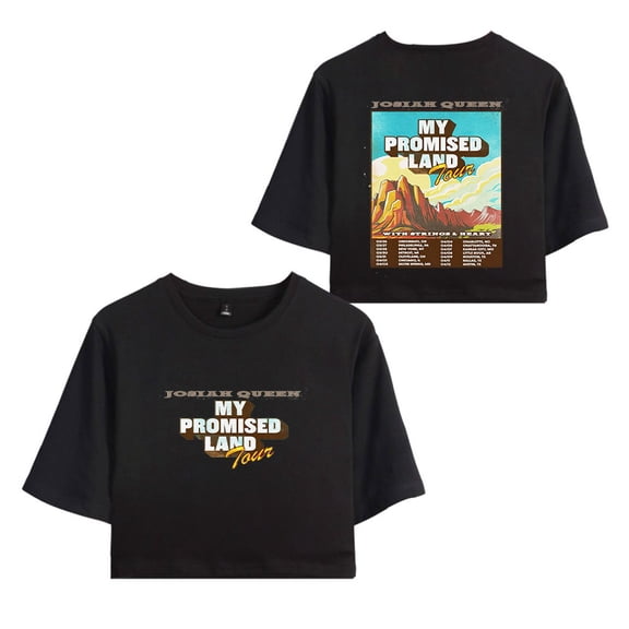 Josiah Queen Merch My Promised Land Tour Merch T-Shirt For Women&Girls Midriff Short Sleeve Summer Clothing Vest Tee