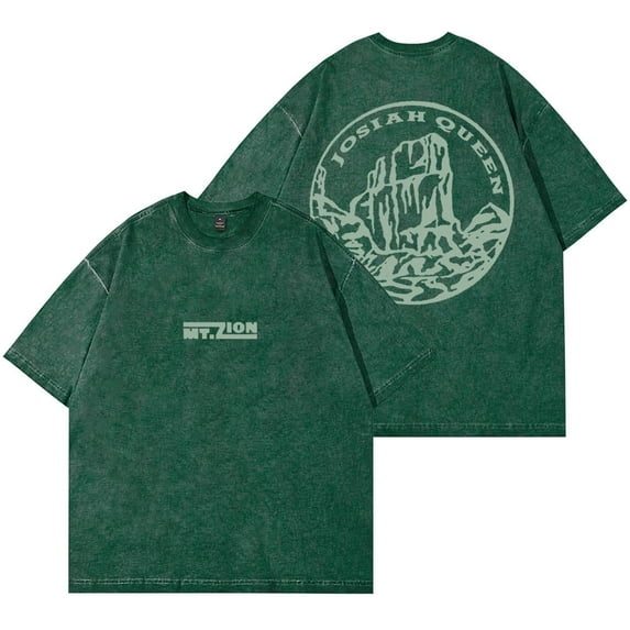 Josiah Queen Mt Zion 2025 Tour Merch - Cotton Blend Vintage Washed T-Shirt Short Sleeve Crewneck Unisex
