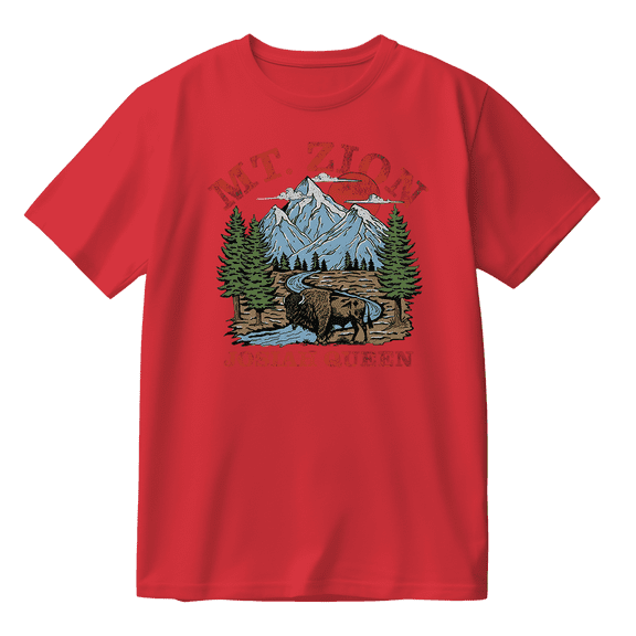 Josiah Queen Mt. Zion Cotton Tee Women Men Short Sleeve Round Neck Casual Streetwear T-shirt