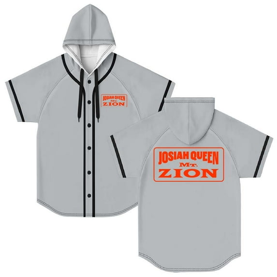 Josiah Queen Mt Zion Hooded Baseball Jersey Short Sleeve Shirt Women Men Crewneck Tee