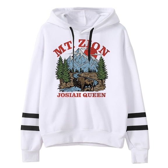 Josiah Queen Mt. Zion Hoodie Long Sleeve Pullover Women Men Casual Hooded Sweatshirt