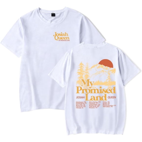 Josiah Queen My Promised Land 2025 Tour Merch Short Sleeve T-shirt Unisex Fashion Crew Neck Top