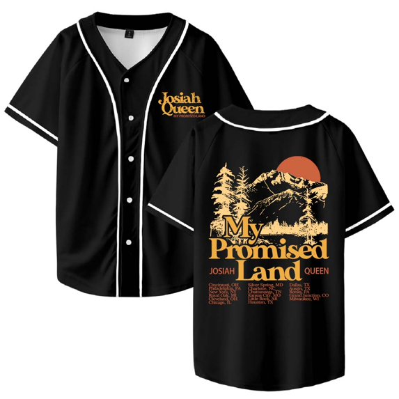 Josiah Queen My Promised Land Tour 2025 Baseball Jersey V-Neck Shirt Women Men Short Sleeve Streetwear Clothes