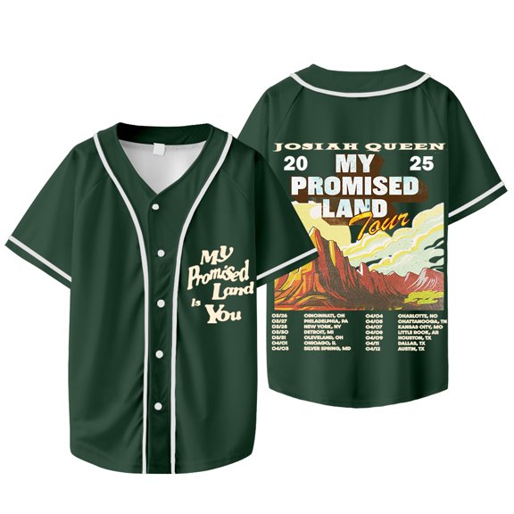 Josiah Queen My Promised Land Tour 2025 Merch Baseball Jacket Tee Unisex Vneck Short Sleeve T-Shirts