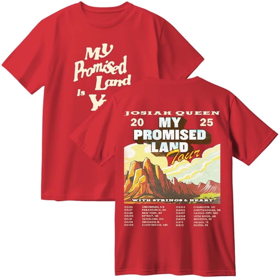 Josiah Queen My Promised Land Tour 2025 Merch Cotton T-Shirt Women Men Casual Crewneck Short Sleeve Tee