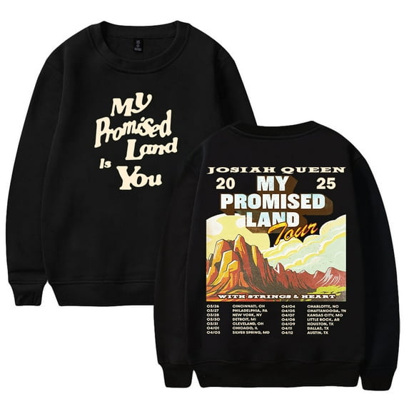 Josiah Queen My Promised Land Tour 2025 Merch Crewneck Long Sleeve Streetwear Women Men Sweatshirt