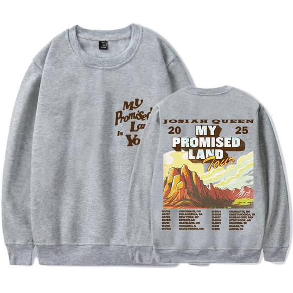Josiah Queen My Promised Land Tour 2025 Merch Crewneck Sweatshirts Unisex Fashion Long Sleeve Tee