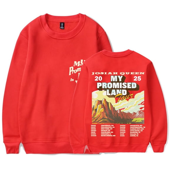 Josiah Queen My Promised Land Tour 2025 Merch Crewneck Sweatshirts Unisex Fashion Long Sleeve Tee
