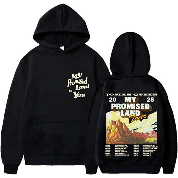 Josiah Queen My Promised Land Tour 2025 Merch Hoodie Pockets Drawstring Unisex Hooded Sweatshirt Fashion Clothing