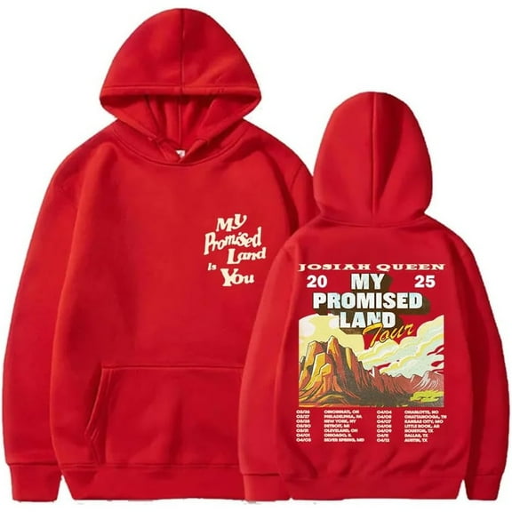 Josiah Queen My Promised Land Tour 2025 Merch Hoodie Pockets Drawstring Unisex Hooded Sweatshirt Fashion Clothing
