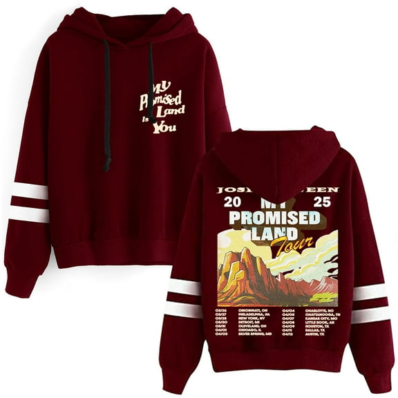 Josiah Queen My Promised Land Tour 2025 Merch Pullovers Pocketless Parallel Bars Sleeve Streetwear