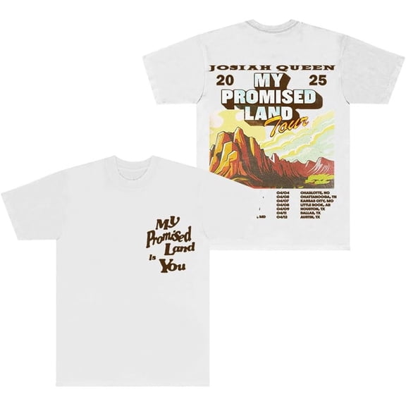 Josiah Queen My Promised Land Tour 2025 Merch Short Sleeve T-shirt Unisex Fashion Crew Neck Top