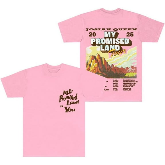 Josiah Queen My Promised Land Tour 2025 Merch Short Sleeve T-shirt Unisex Fashion Crew Neck Top