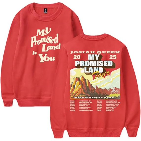 Josiah Queen My Promised Land Tour 2025 Merch Sweatshirt Women Men Crewneck Long Sleeve Pullover Fashion Clothes