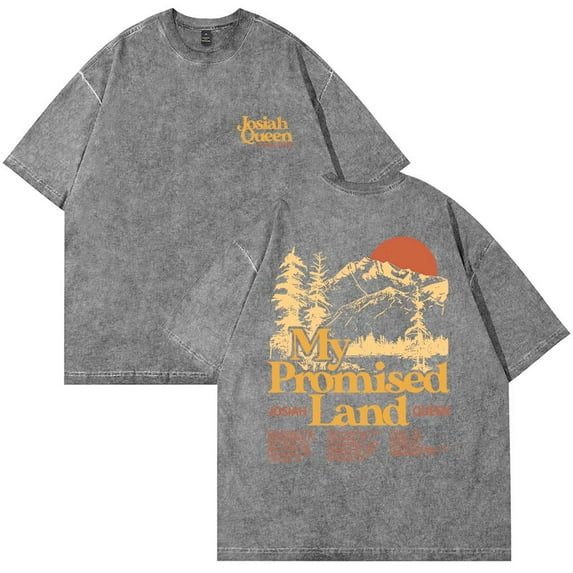 Josiah Queen My Promised Land Tour 2025 T-Shirt Vintage Wash Tee Women Men Short Sleeve Crewneck Tee