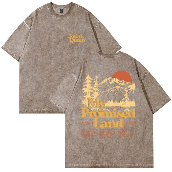 Josiah Queen My Promised Land Tour 2025 T-Shirt Vintage Wash Tee Women Men Short Sleeve Crewneck Tee