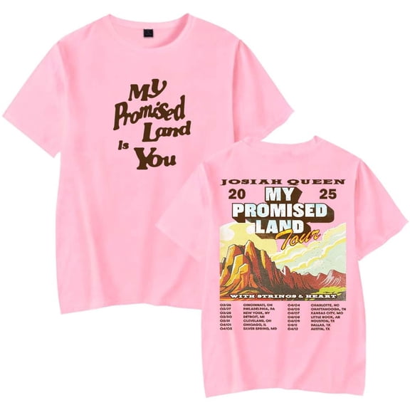 Josiah Queen My Promised Land Tour 2025 T-Shirt Women Men Crewneck Short Sleeve Fashion Casual Tee