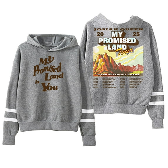 Josiah Queen My Promised Land Tour Hoodie Pocketless Parallel Bars Sleeve Streetwear Women Men Sweatshirt