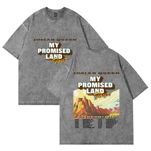 Josiah Queen My Promised Land Tour T-Shirt Cotton Vintage Wash Tee For Women/Men Short Sleeve Tshirt Streetwear
