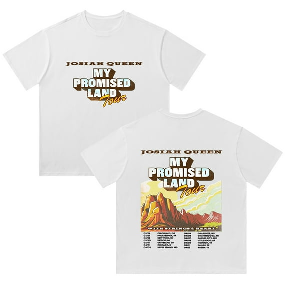 Josiah Queen My Promised Land Tour T-Shirt Cotton Vintage Wash Tee For Women/Men Short Sleeve Tshirt Streetwear