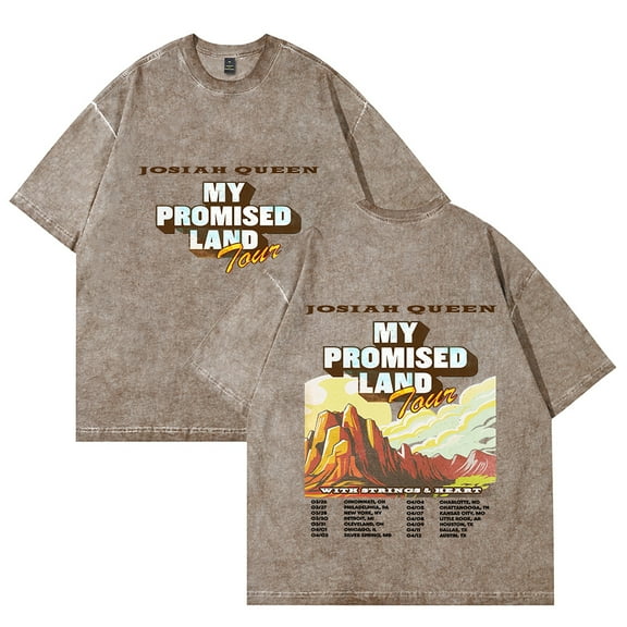 Josiah Queen My Promised Land Tour T-Shirt Cotton Vintage Wash Tee For Women/Men Short Sleeve Tshirt Streetwear