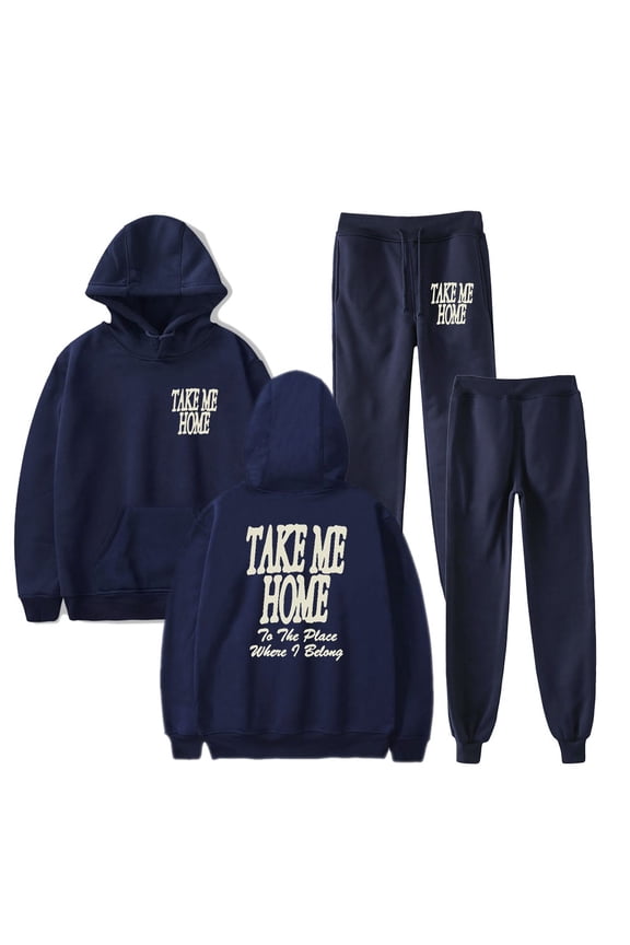 Josiah Queen Take Me Home Men/Women Fall Suit Hoodies Sportswear Hooded Ankle Banded Pant Two Piece Set
