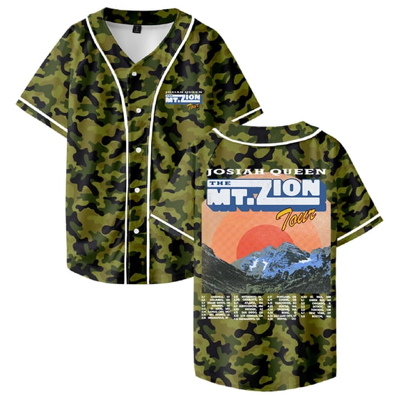 Josiah Queen The Mt Zion Tour 2026 Baseball Jersey Short Sleeve Button-up Shirts Women Men Streetwear Tops