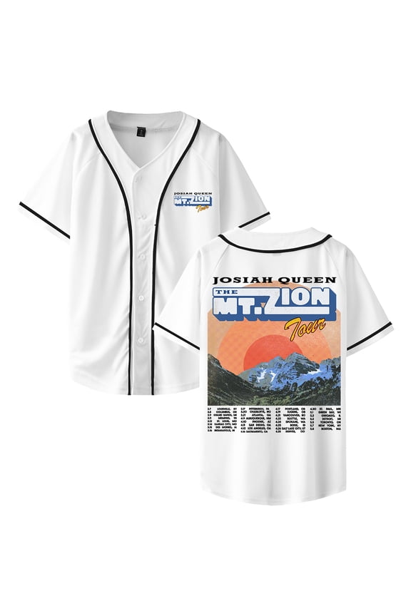 Josiah Queen The Mt Zion Tour 2026 Baseball Jersey Short Sleeve Button-up Shirts Women Men Streetwear Tops